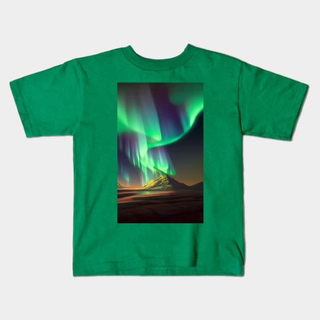 Aurora borealis Kids T-Shirt by Gaspar Avila